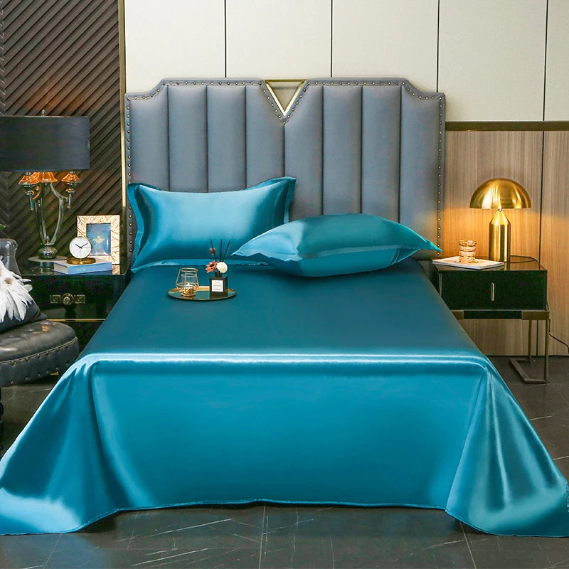 High End Satin Sheets, Soft And Comfortable Solid Color Sheets, Luxurious Single And Twin Bed Sheets
