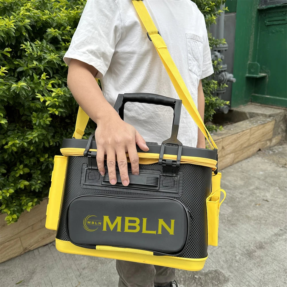 MBLN Brand,Portable EVA Fishing Tackle Box for Rod Storage, Waterproof & Durable Fishing Gear Storage Case,Live Fish Storage Box