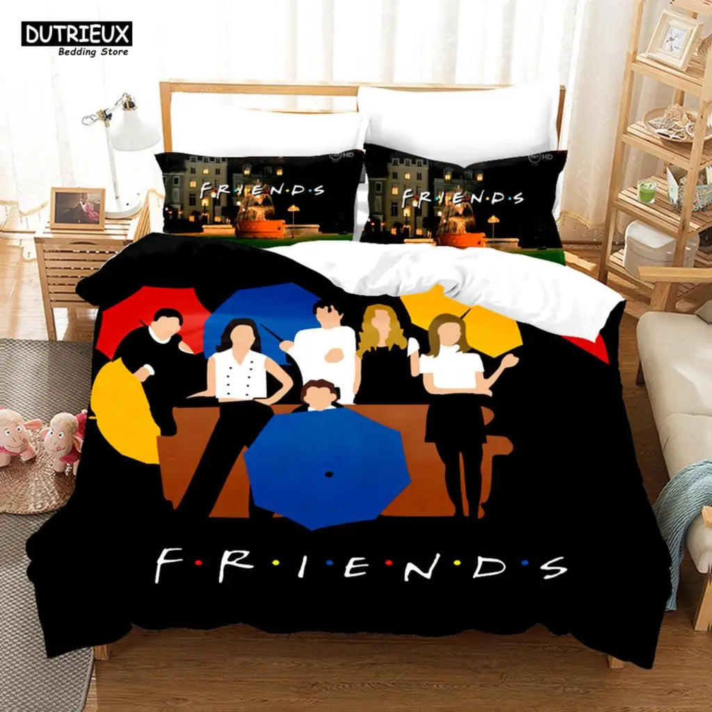 New Friends Sets Duvet Cover With Pillowcase Twin Full Queen King Double Single Size Duvet Cover Women Adults Teens Bedding Set