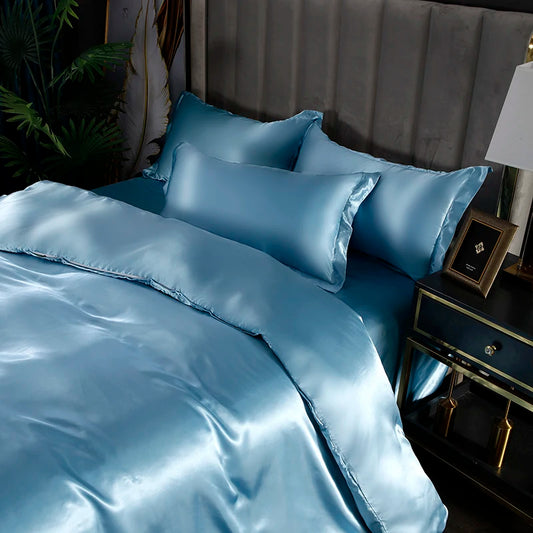 3/4pcs Luxury Rayon Satin Bedding Set Duvet Cover Set Single Double King Size Bedding Kit 2pcs/3pcs/4pcs Bed Cover Bed Linen Set