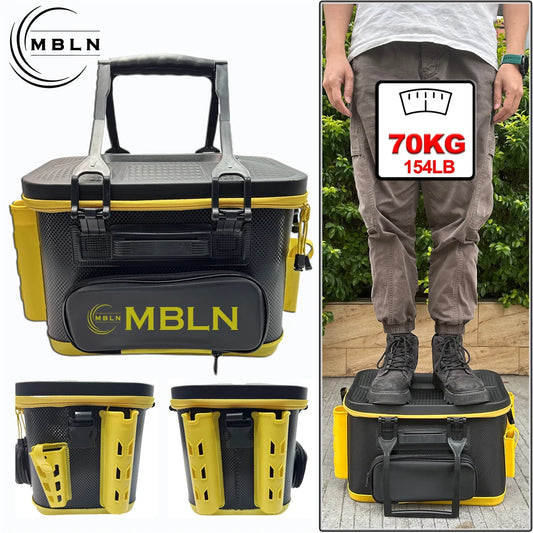 MBLN Brand,Portable EVA Fishing Tackle Box for Rod Storage, Waterproof & Durable Fishing Gear Storage Case,Live Fish Storage Box