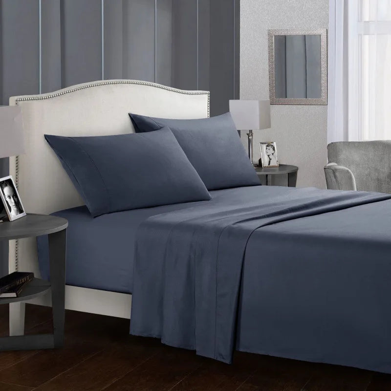Bed linen set Full sheet sets mattress cover flat sheet fitted sheet pillowcases Solid Bedding Double Twin Full Queen King Size