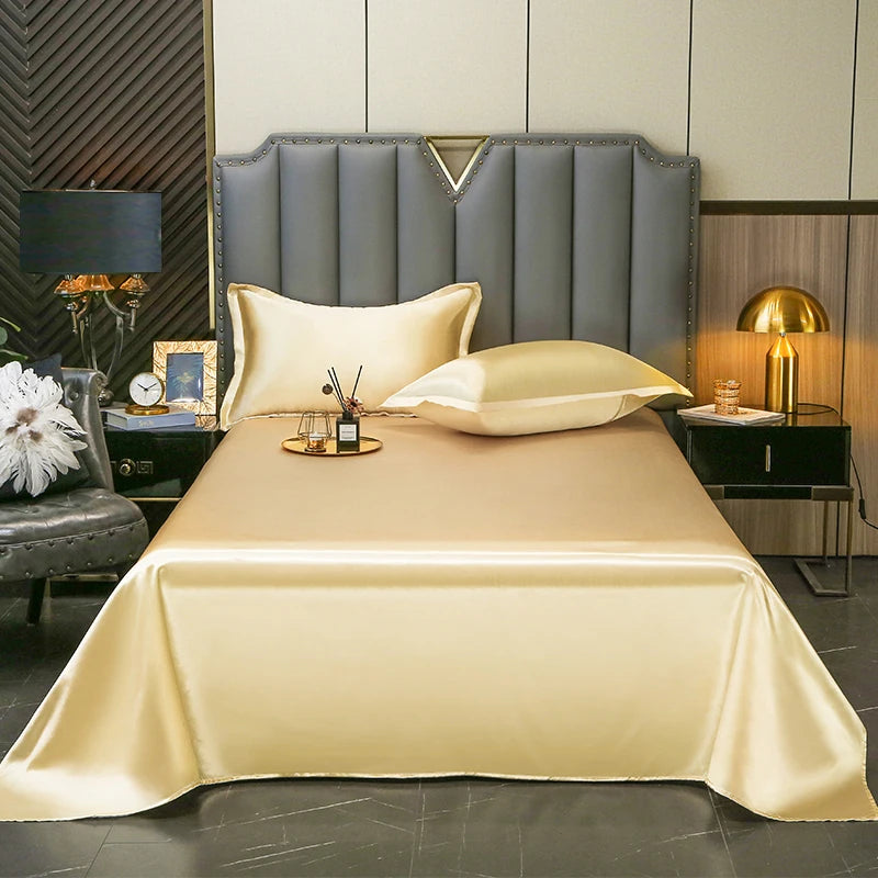 High End Satin Sheets, Soft And Comfortable Solid Color Sheets, Luxurious Single And Twin Bed Sheets