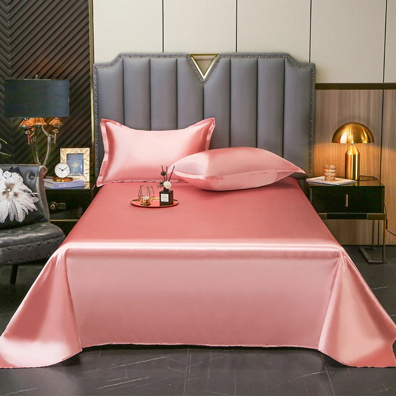High End Satin Sheets, Soft And Comfortable Solid Color Sheets, Luxurious Single And Twin Bed Sheets