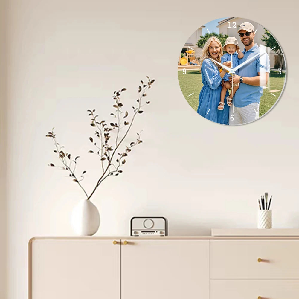 Send Photos Custom Art Clock Art Wall Clock Home Fashion Decoration Silent Quartz Clock Family  Gift 12 "- 14"