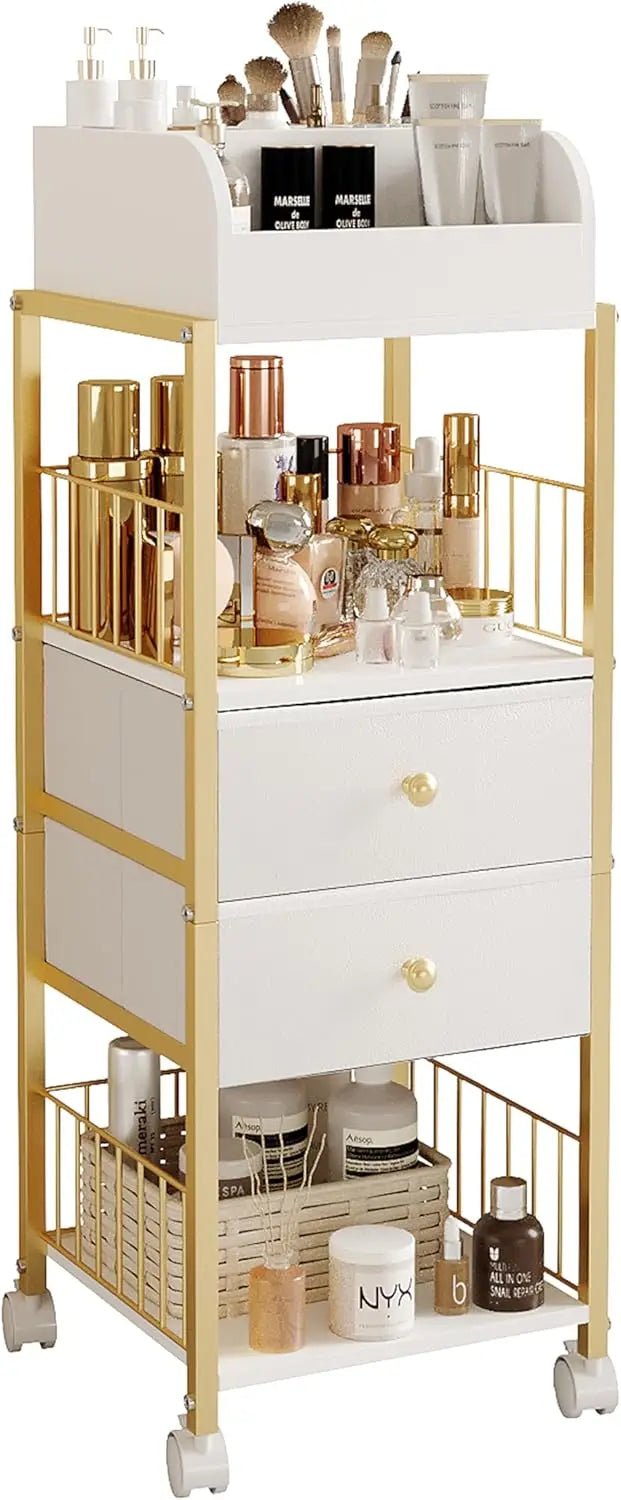 Makeup Organizer Storage Cart, Large Skincare organizers, Makeup Stand with Drawers, Makeup Vanity Organizer Cosmetics Display