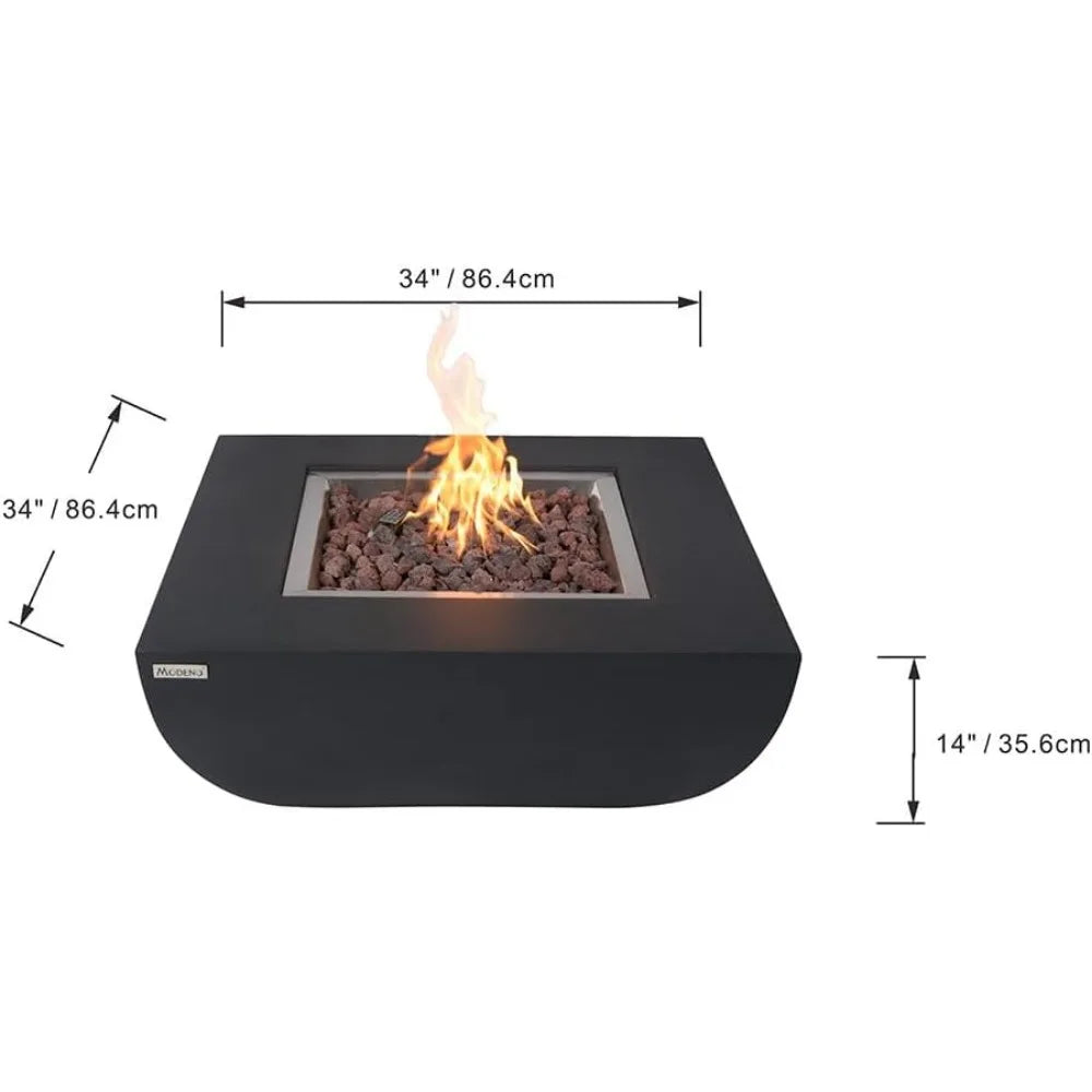 Fire Pit,Includes Lava Rocks Modern Fire Pits&Outdoor Fireplaces for Garden, Deck, Indoor&Outdoor Heating,Outdoor Patio Firepit