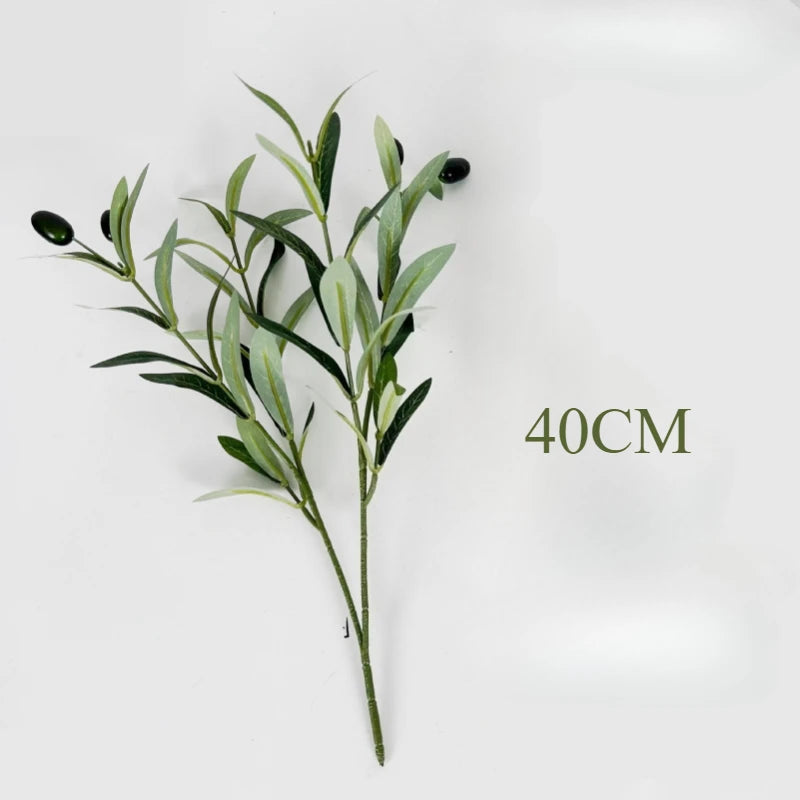 Artificial Olive Branches Leaves Simulation Green Plants Photo Props Hotel Home Decoration Wedding Arrangement Olive Fruit