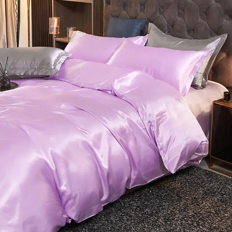 3/4pcs Luxury Rayon Satin Bedding Set Duvet Cover Set Single Double King Size Bedding Kit 2pcs/3pcs/4pcs Bed Cover Bed Linen Set