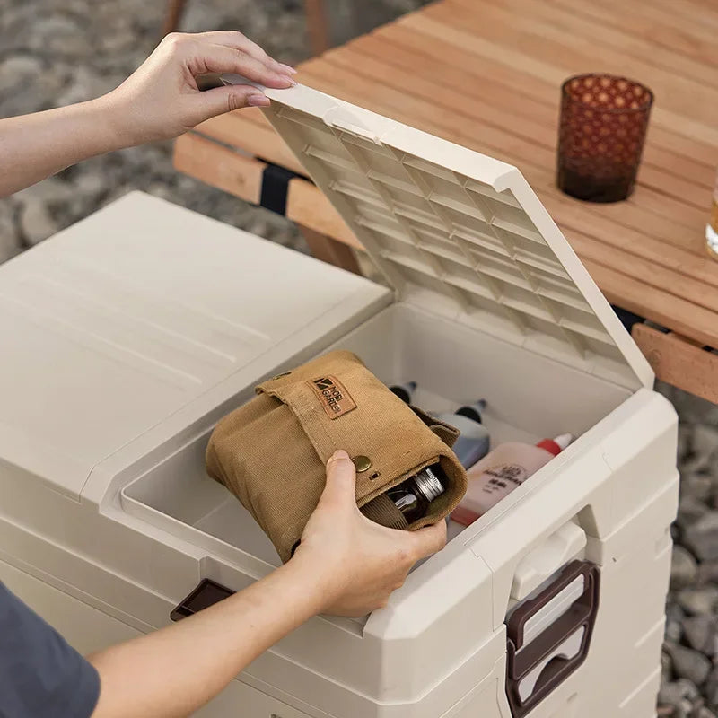 Outdoor Camping Folding Storage Box Car Storage Food Box Travel Storage Bag Camping Equipment Tableware Storage Organizing Box
