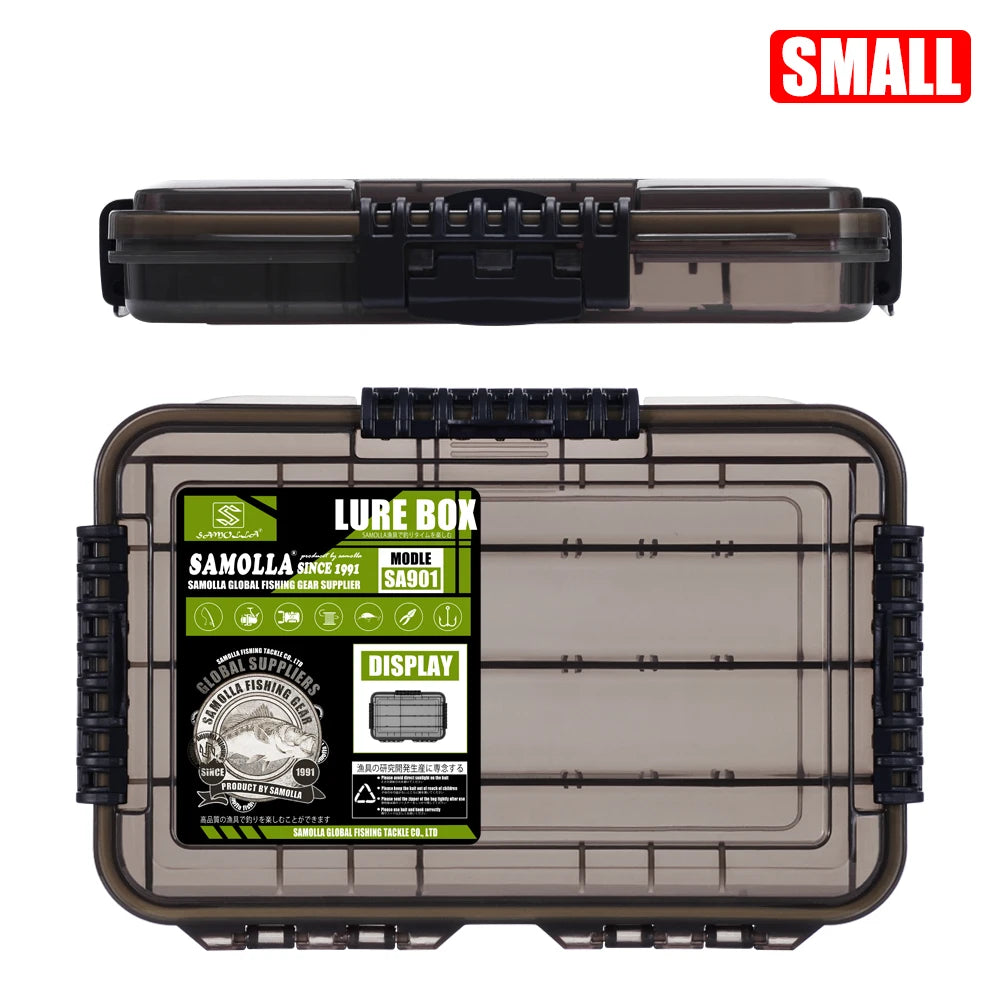 SAMOLLA New large Waterproof Fishing Tackle Box, Fish Hook Fishing Lure Bait Storage Case Portable Fishing Gear Accessorie