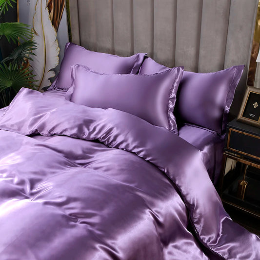 3/4pcs Luxury Rayon Satin Bedding Set Duvet Cover Set Single Double King Size Bedding Kit 2pcs/3pcs/4pcs Bed Cover Bed Linen Set
