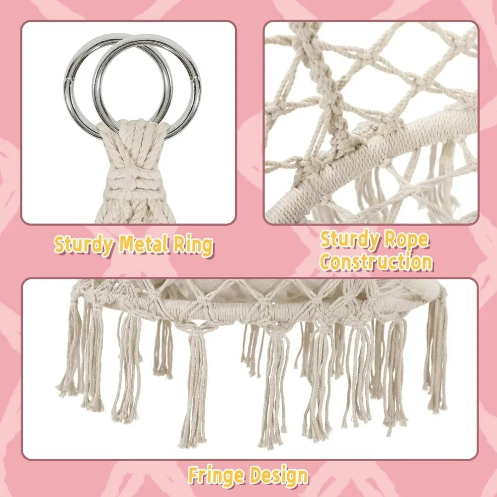 Patio Swings, Hanging Swinging Chair with Medium Cushion, Perfect for Bedroom, Porch, Adults, Balcony, Patio Swings