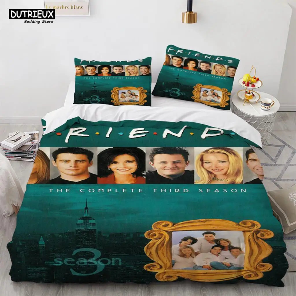 New Friends Sets Duvet Cover With Pillowcase Twin Full Queen King Double Single Size Duvet Cover Women Adults Teens Bedding Set