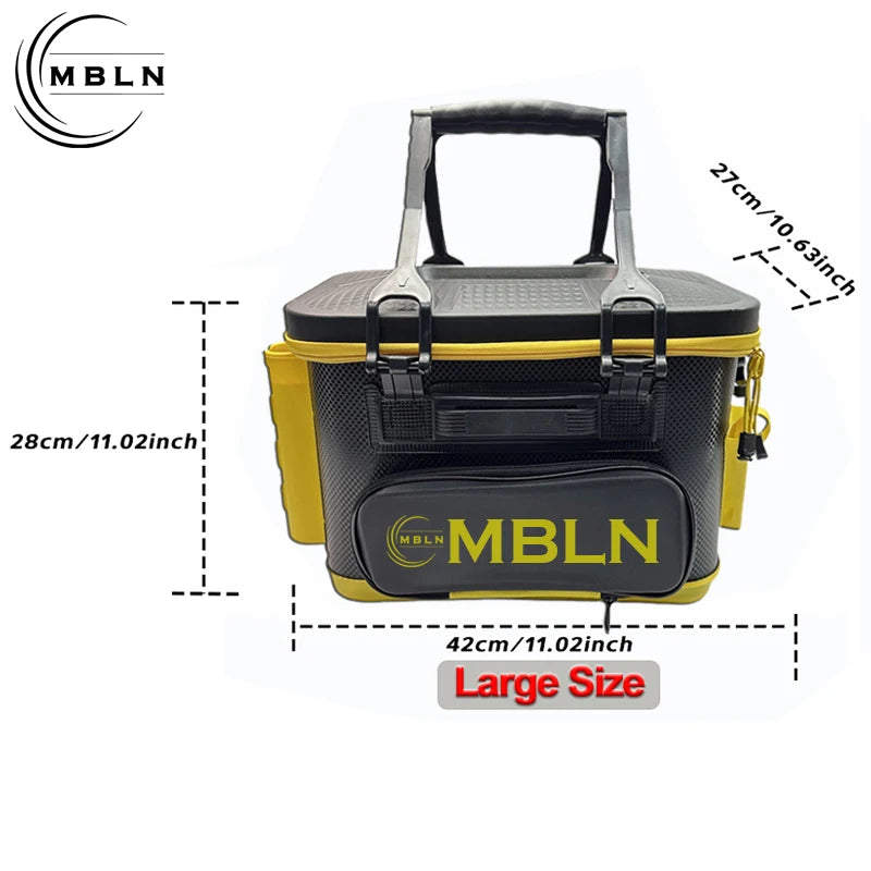 MBLN Brand,Portable EVA Fishing Tackle Box for Rod Storage, Waterproof & Durable Fishing Gear Storage Case,Live Fish Storage Box