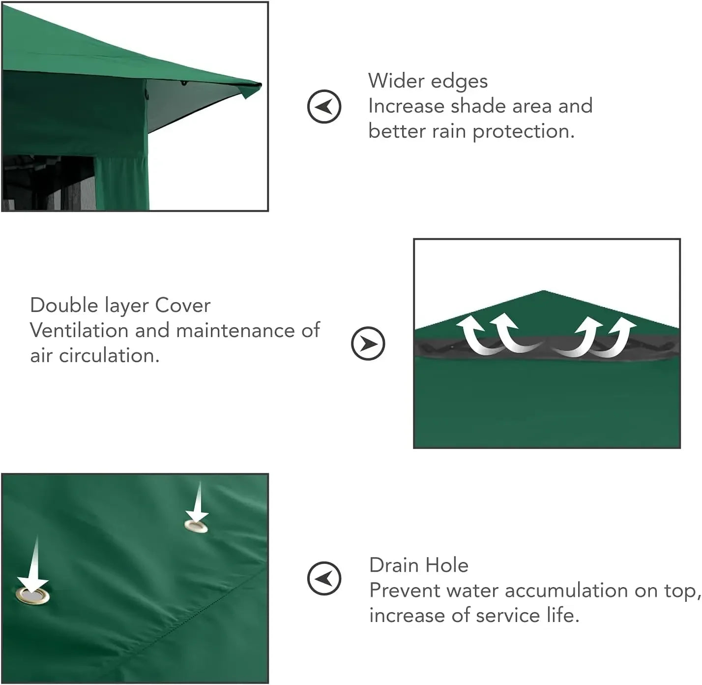 Patio Gazebo Outdoor Pop Up Gazebo with Mesh Walls (Forest Green, 13x13)