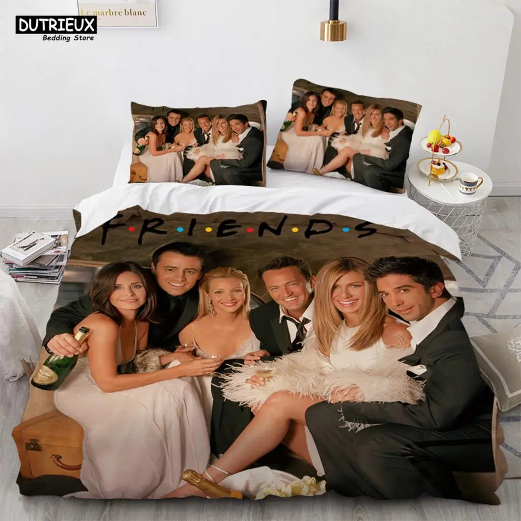 New Friends Sets Duvet Cover With Pillowcase Twin Full Queen King Double Single Size Duvet Cover Women Adults Teens Bedding Set