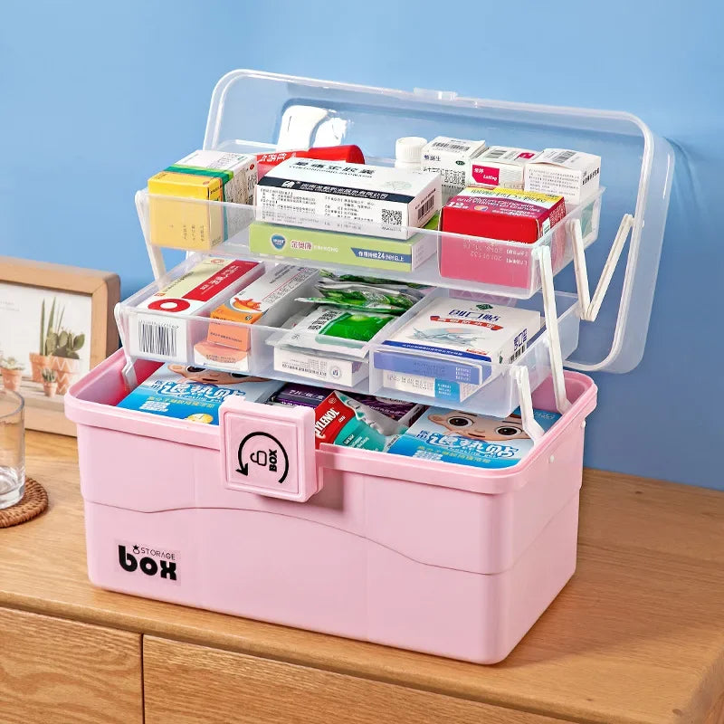 Large Capacity Home Medicine Box Medicine Storage Multi Layer Classification Home Medicine Box Portable First Aid Medical Kit