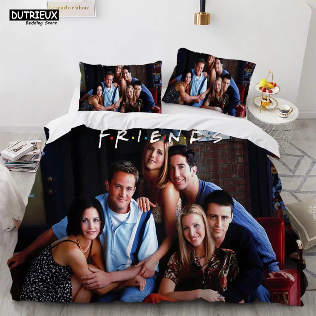 New Friends Sets Duvet Cover With Pillowcase Twin Full Queen King Double Single Size Duvet Cover Women Adults Teens Bedding Set