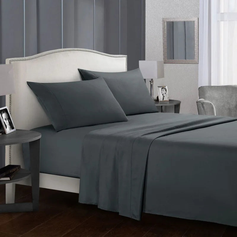 Bed linen set Full sheet sets mattress cover flat sheet fitted sheet pillowcases Solid Bedding Double Twin Full Queen King Size