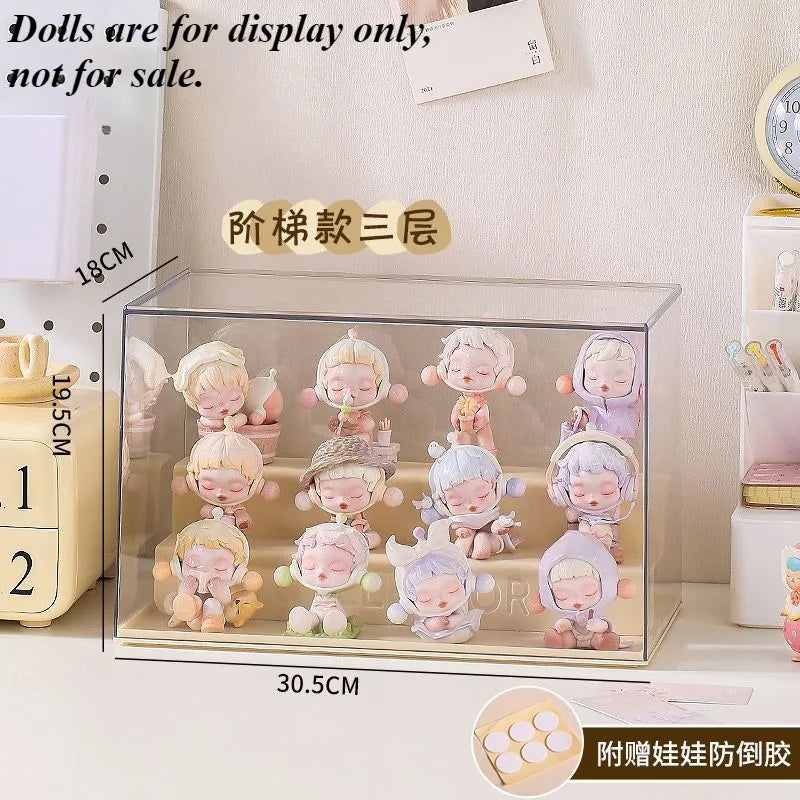 2PC Blind Box Storage Display Stand Acrylic Transparent Lego Hand-made Decoration Display Cabinet  Dust-proof Display Box