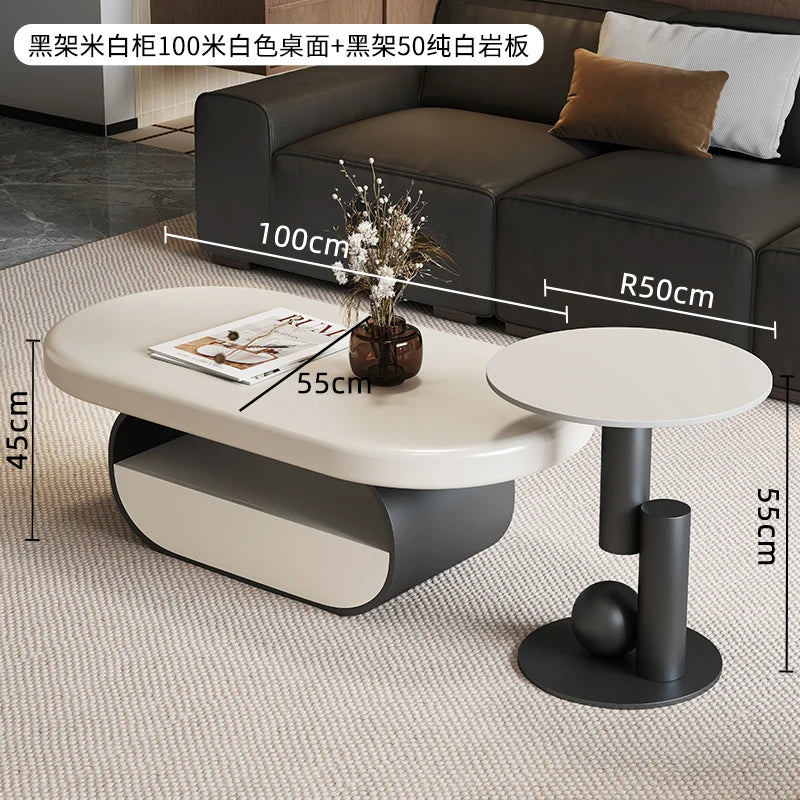 Living Room Decoration Coffee Table Nordic Modern Designer Aesthetic Standing Side Table Unique Couchtisch Postmodern Furniture