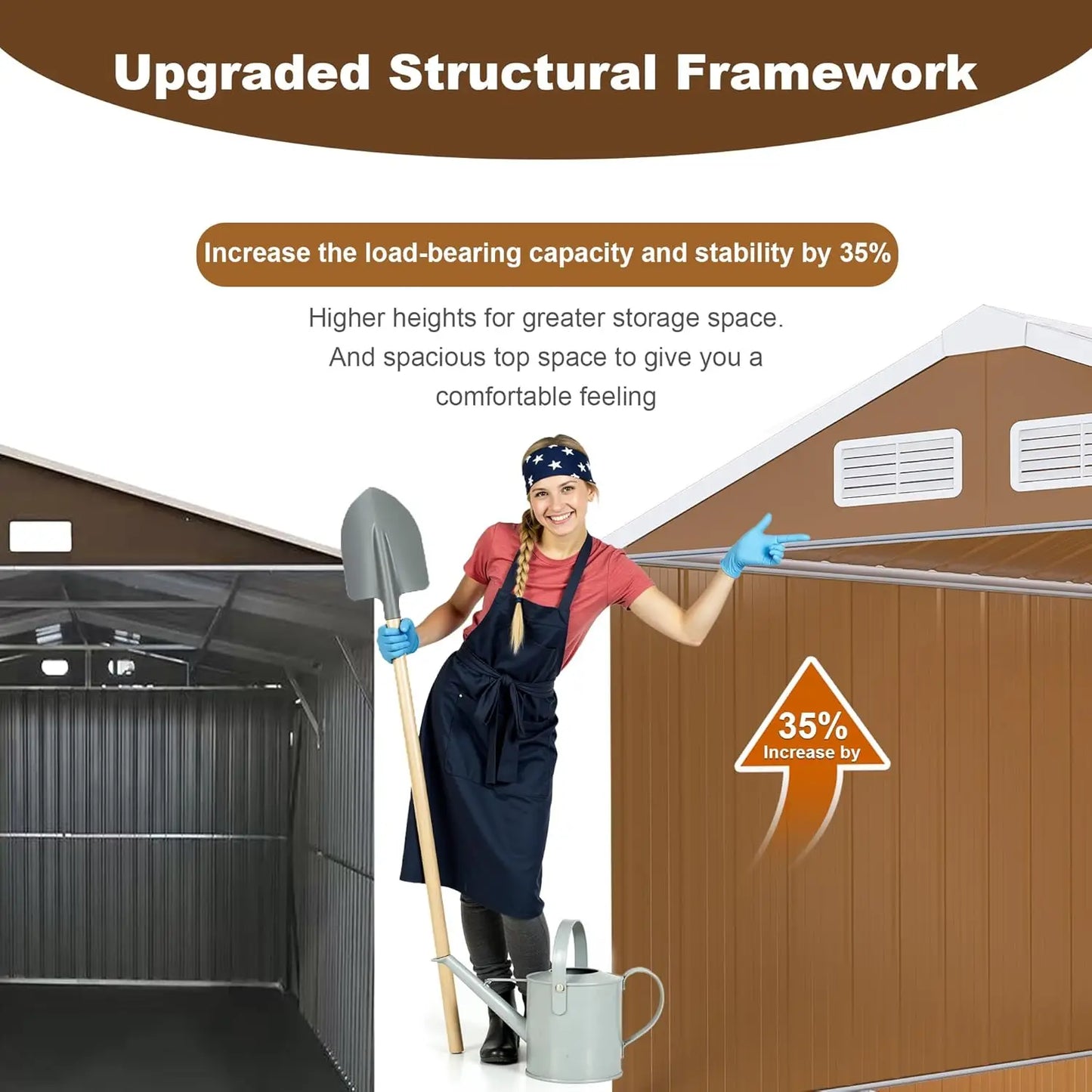 12x10 FT Metal Outdoor Storage Shed, Large Garden Storage Sheds with Windows, Door & Ventilation, Heavy-Duty Outdoor Tool Shed