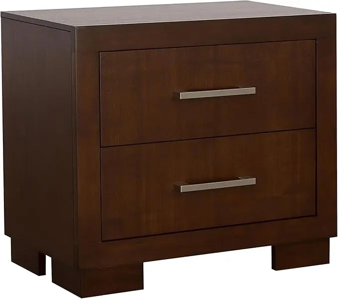 Jessica Contemporary Wood 2-Drawer Bedroom Nightstand Bedside Table Organizer Unit