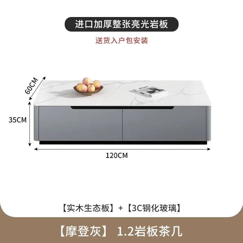Aesthetic Luxury Coffee Table Design Minimalist Glam Square Coffee Tables Modern Storage Tavolino Salotto Living Room Furniture