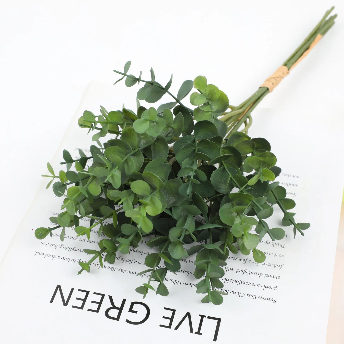 6PCs Artificial Eucalyptus Branches Fake Green Plant Eucalyptus Bouquet for DIY Flower Arrangement Wedding Party Home Decor