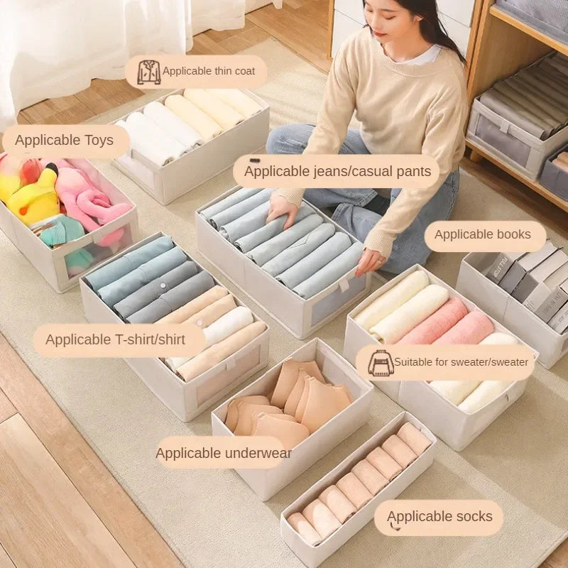 Visible Wardrobe Storage Organizers Cabinet Drawer Clothes Storage Box for T-Shirts Jeans Underwear Pants Organizer Box