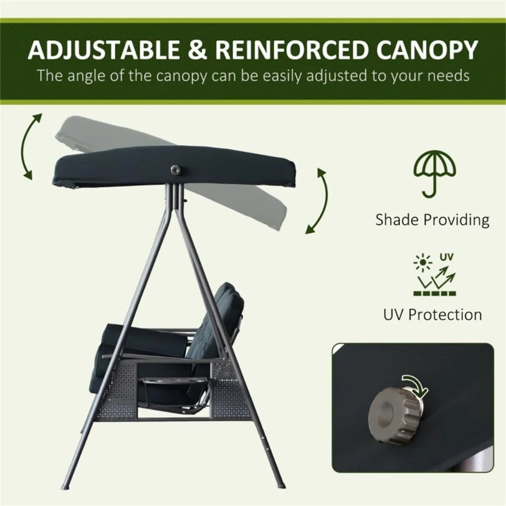 3 outdoor terrace swings, detachable cushions, pillows, suitable for porch, terrace, garden, porch swings with brackets