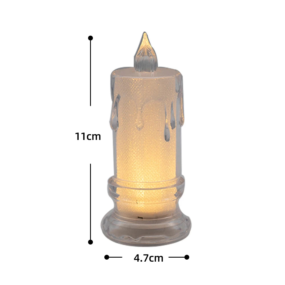 LED Candles Crystal Lamp Led Flameless Candles Operated Pillar Candles with Realistic Flame Light Desk Lamp Decorative Candles