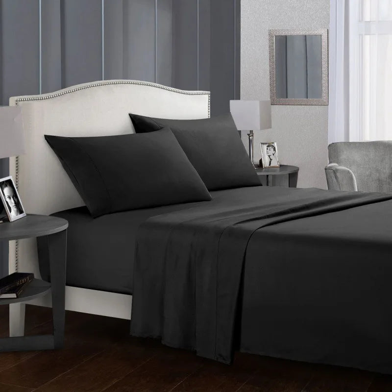 Bed linen set Full sheet sets mattress cover flat sheet fitted sheet pillowcases Solid Bedding Double Twin Full Queen King Size