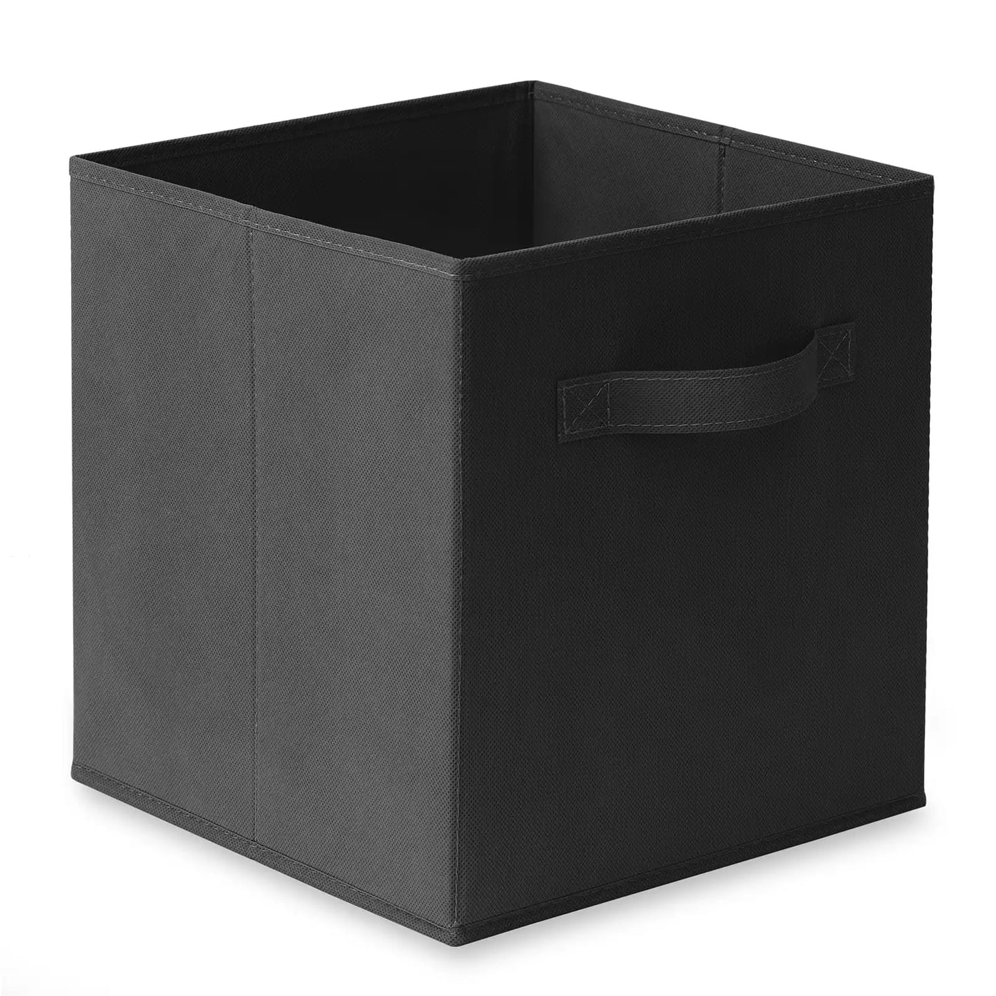 Set of 12 Fabric Storage Cube Bins, Black - 11" Collapsible Foldable Cloth Baskets for Shelves and Cubby Organizers