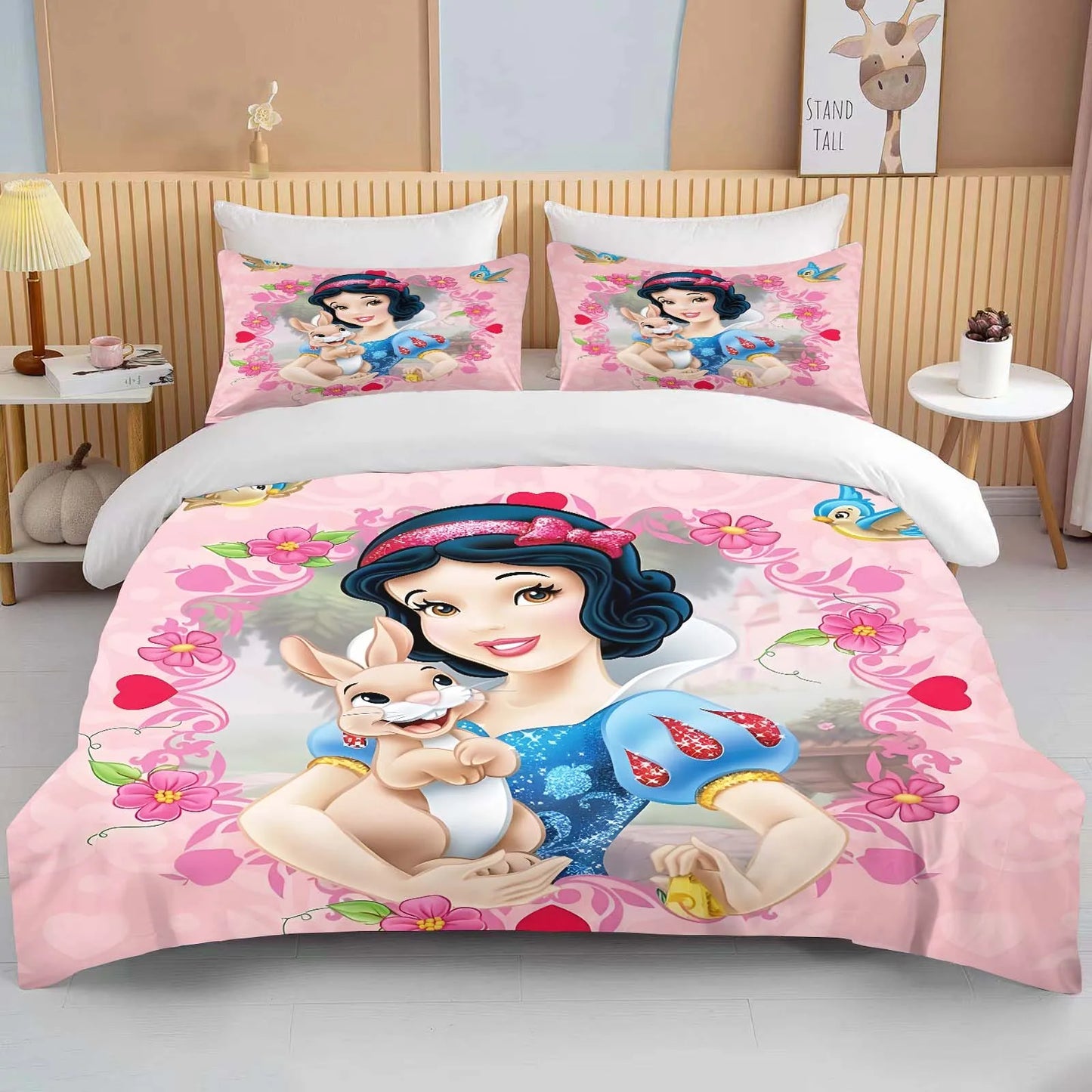 10 Sizes Disney Princess Printed Bedding Set Cartoon Anime Microfiber Bed Set Pillowcase Adult Bed Cover Bedroom Bed Set Duvet