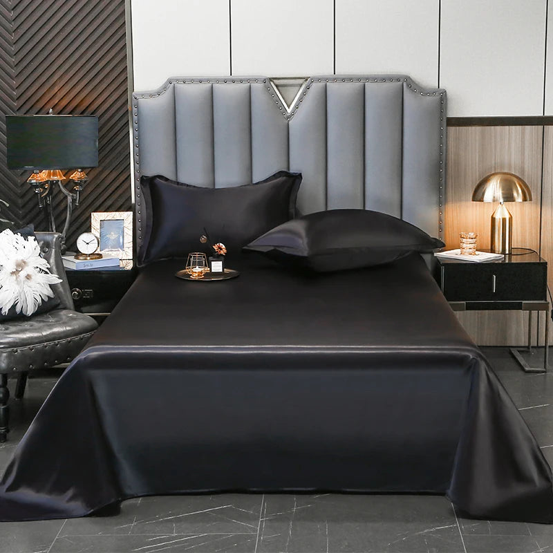 High End Satin Sheets, Soft And Comfortable Solid Color Sheets, Luxurious Single And Twin Bed Sheets