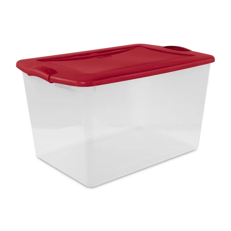 Large Storage Bin 66 Quart Clear Plastic Container with Latch Lid Stackable Storage Box Organizing Clothing Equipment Home