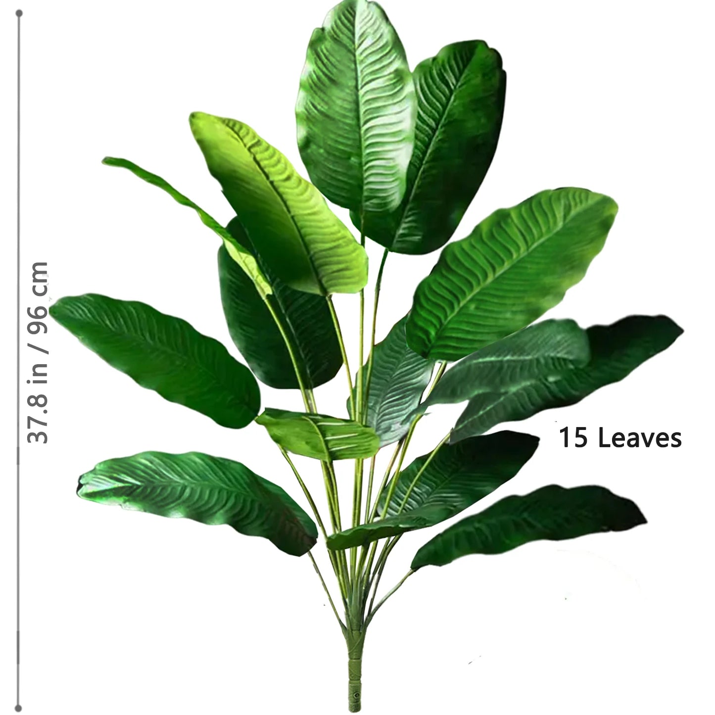 66-125cm 24 Leaf Large Tropical Palm Tree Fake Banana Plant Leaves Real Touch Strelitzia Reginae Plastic Plant for Home Garden