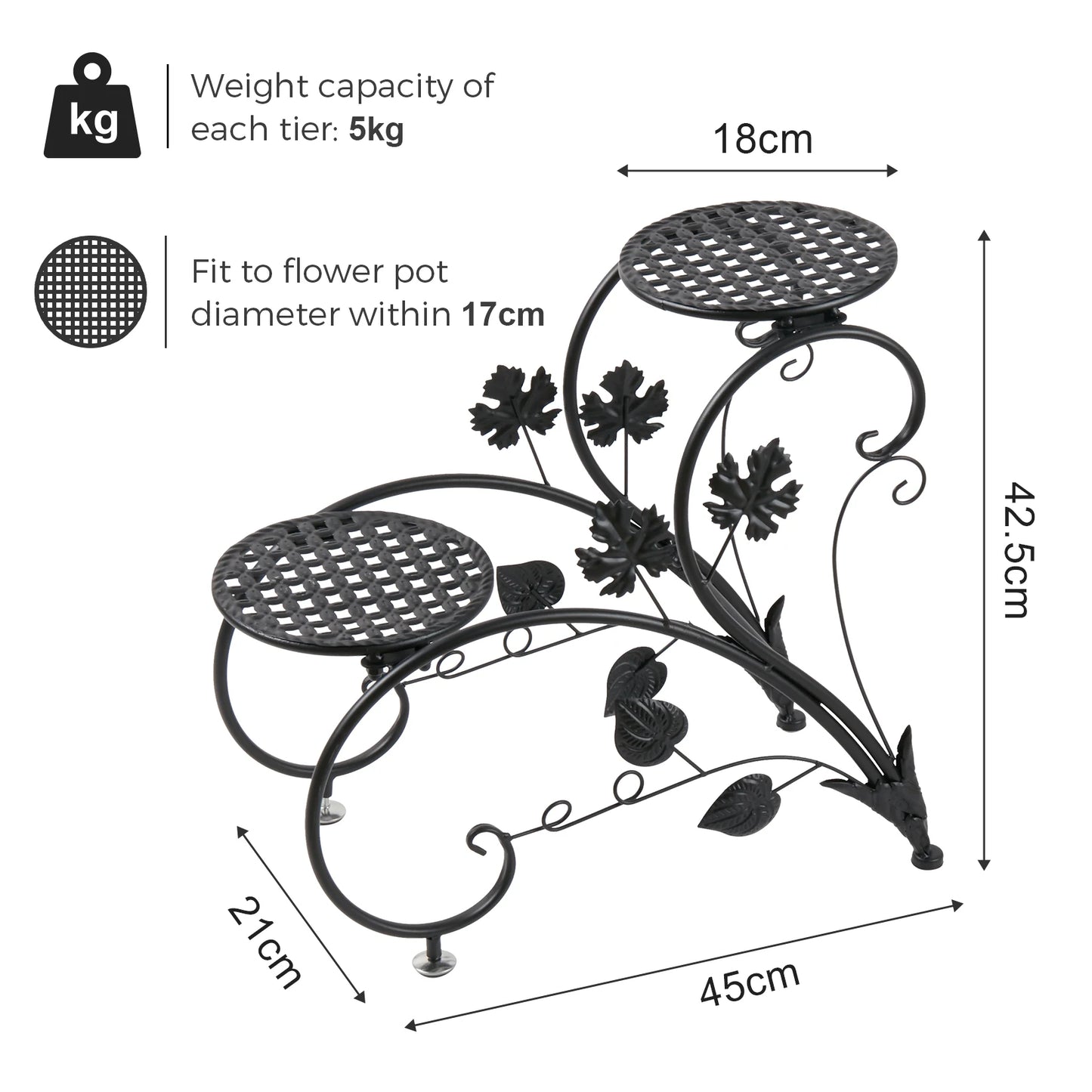 4 Potted Flower Stand Plant Holder Window Plant Pot Shelf Desk Plant Stand Indoor Outdoor Plant Display Garden Patio