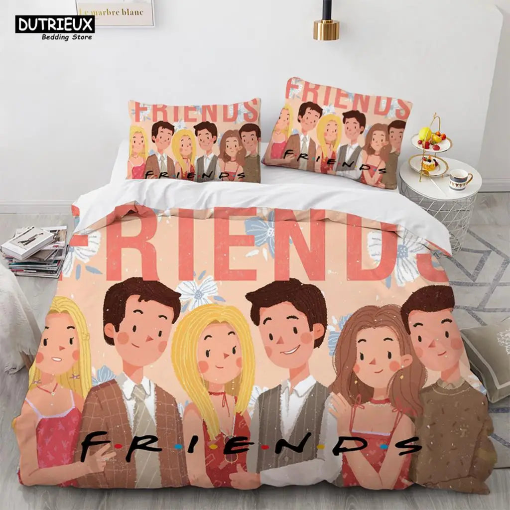 New Friends Sets Duvet Cover With Pillowcase Twin Full Queen King Double Single Size Duvet Cover Women Adults Teens Bedding Set