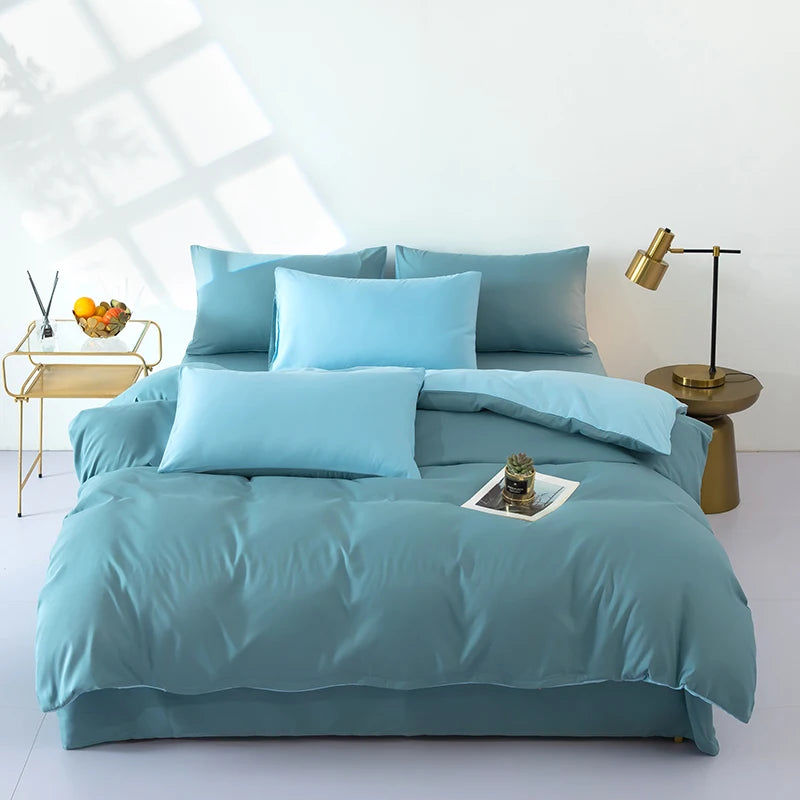 Bonenjoy Bedding Solid Color Bed Sheet Set Brushed Bedclothes Single/Double/Queen Size Bed Linen Set Home Quilt Cover Set 이불세트