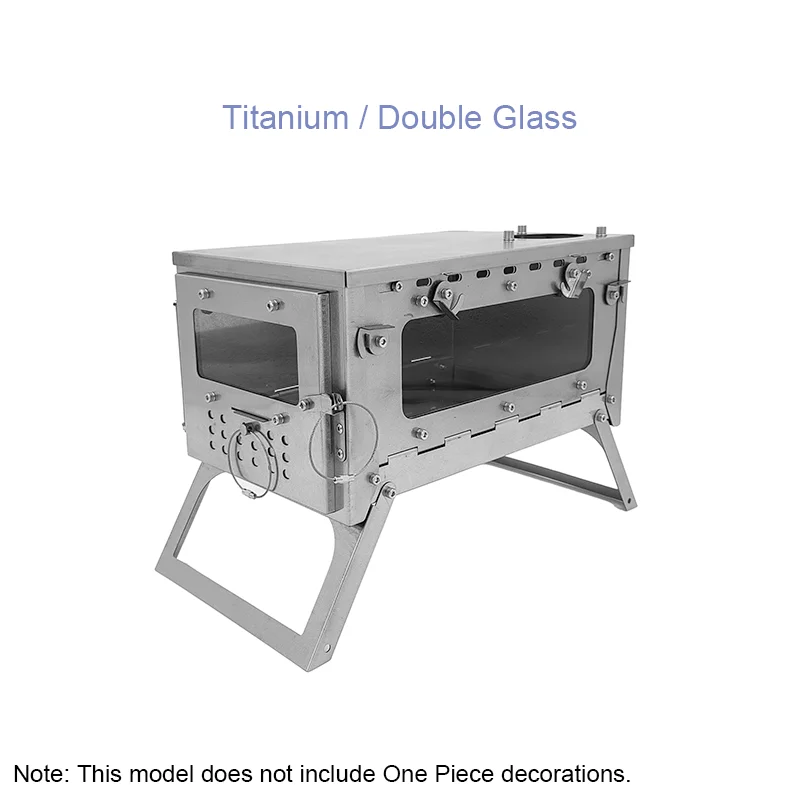 One Piece Folding Stainless Steel & Titanium Wood Burning Camping Stove – Portable Outdoor Fire Pit for BBQ, Hiking, Picnic, Sur