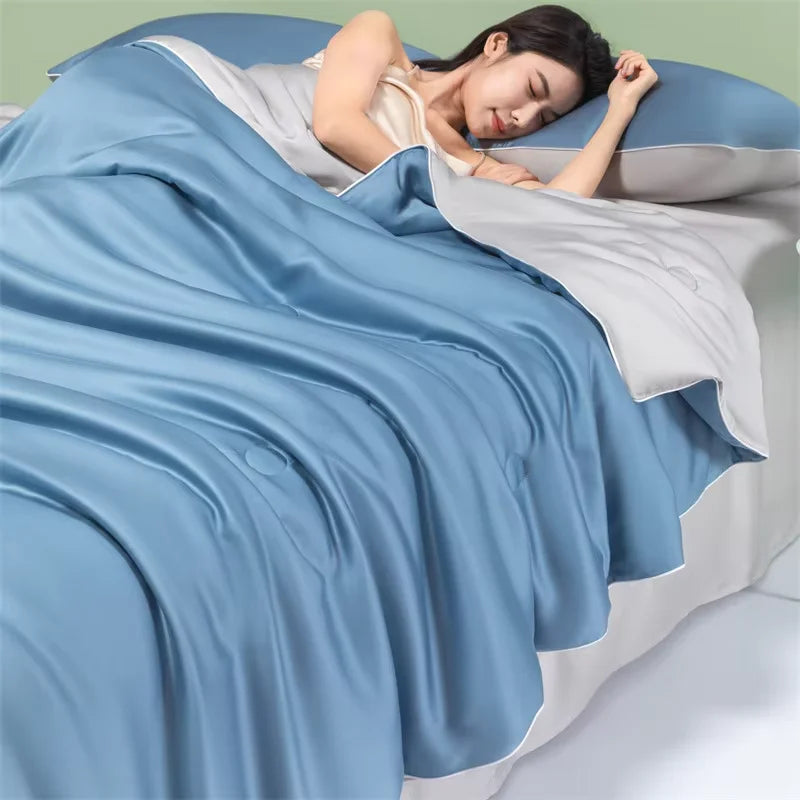 Summer Cool Down Quilt: Cooling - Sensation Summer Quilt for Refreshed Skin, Ideal for Hot Nights At Home & Beach Getaways