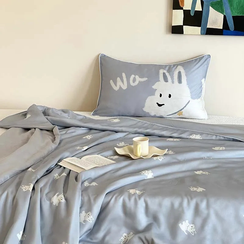 High End 100% Lyocell Summer Quilt for Children and Adult Soft Silky Skin Friendly Air Conditioner Comforter Cooling Blanket Kid