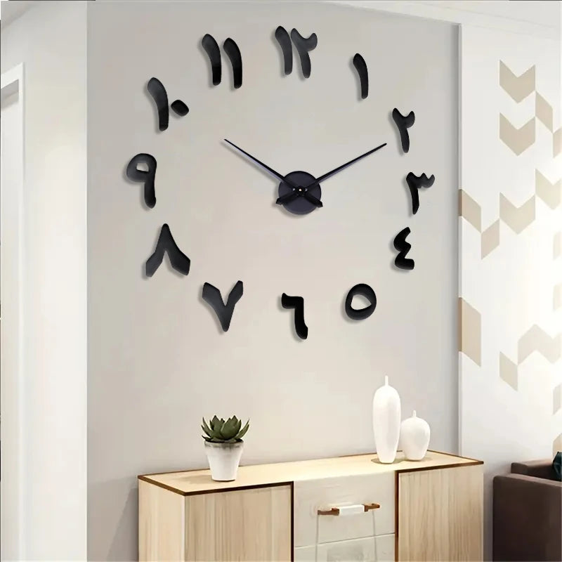 Large wall clock mirror material digital home wall art decoration clock suitable for living room and study wall decoration