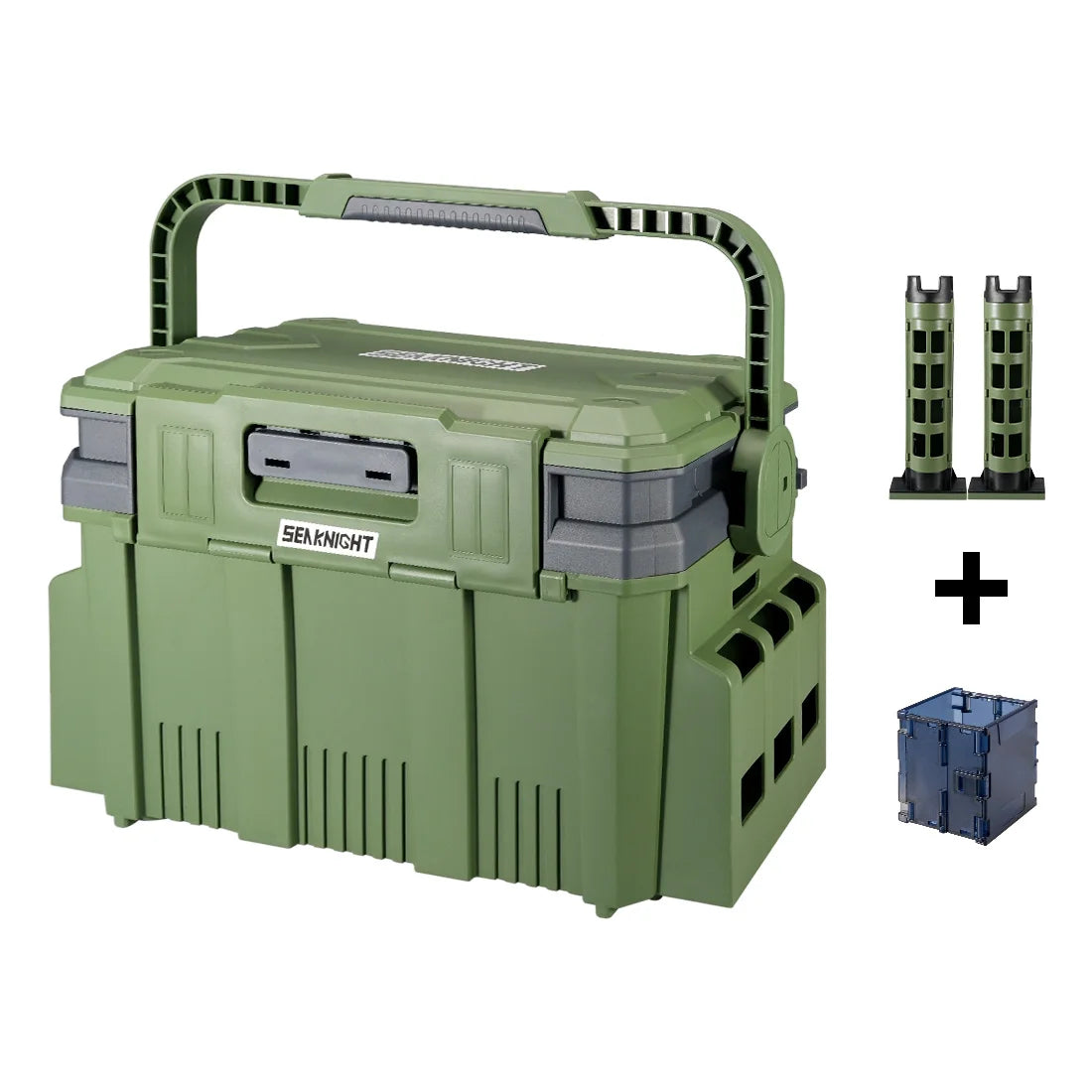 SeaKnight Brand 20L Fishing Tackle Box SK05 Double Layer Large Capacity Hard Fishing Storage Box Multifunctional Case Rod Holder