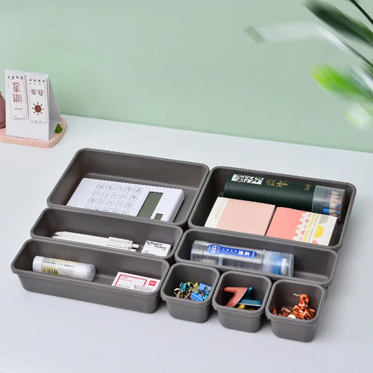 Combo Drawer Organizers Separator Home Office Desk Stationery Storage Box For Kitchen Women Makeup Organizer Boxes For Dog Tags