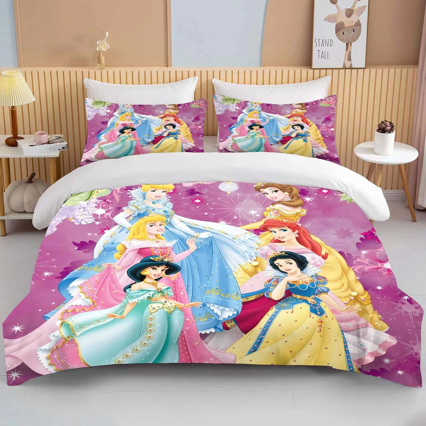10 Sizes Disney Princess Printed Bedding Set Cartoon Anime Microfiber Bed Set Pillowcase Adult Bed Cover Bedroom Bed Set Duvet