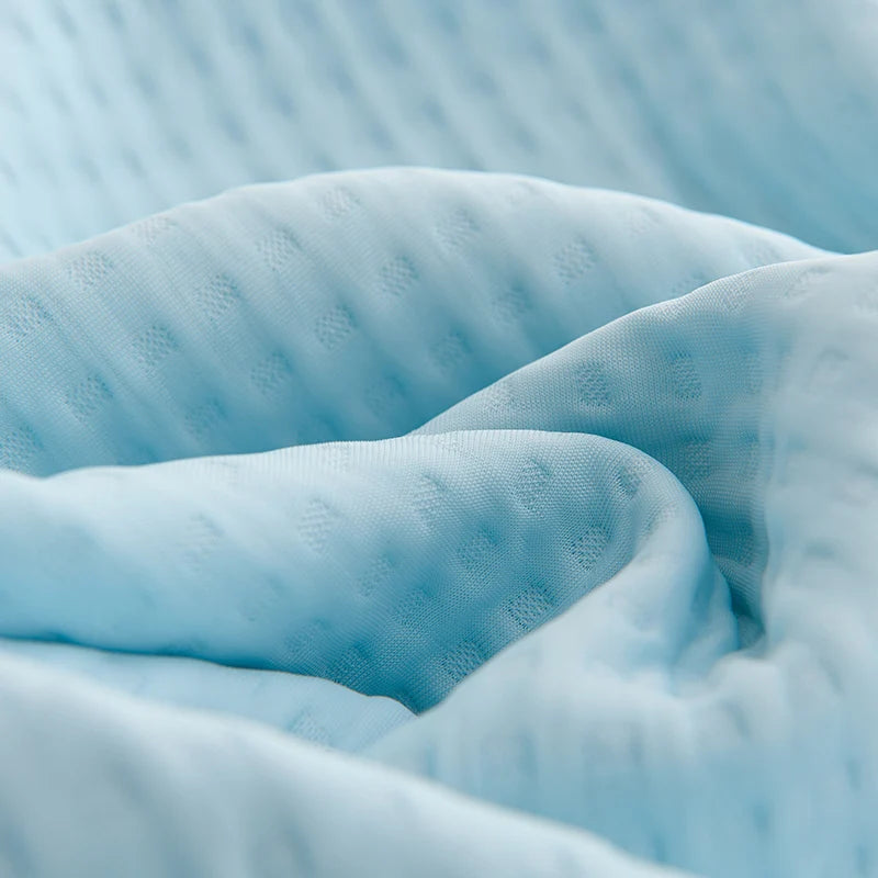 Waffle Plaid Ice Silk Summer Quilt Double Side Cool Feel Silk Air Conditioning Duvet Skin-friendly Breathable Cooling Blanket